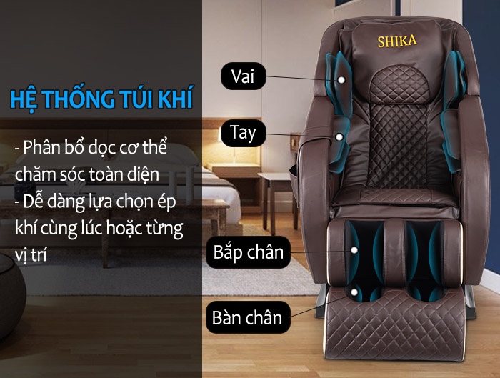 Ghế massage toàn thân 3D+ cao cấp Shika SK-212