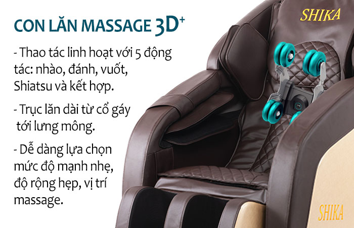 Ghế massage toàn thân 3D+ cao cấp Shika SK-212