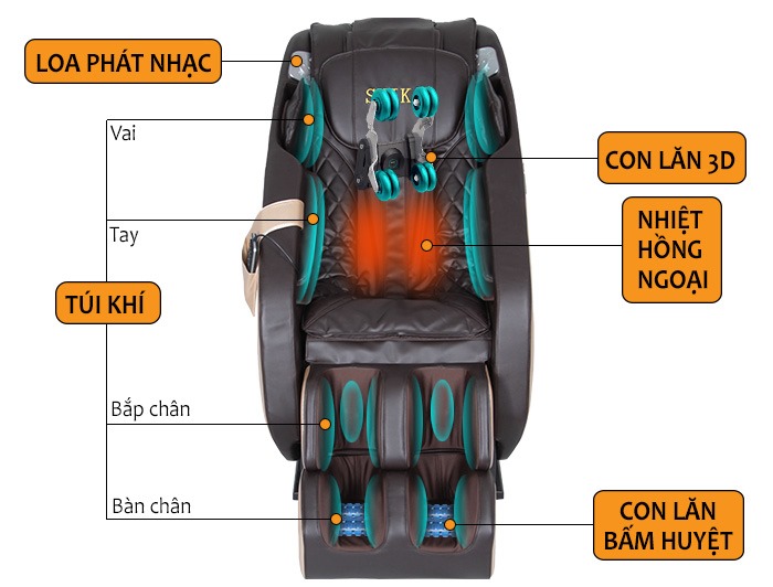 Ghế Mát Xa 3D Shika SK-8919