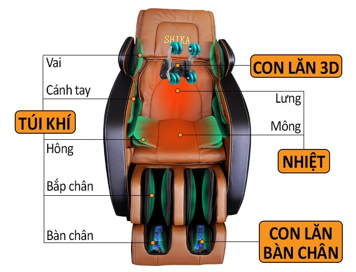 Ghế Matxa Toàn Thân Shika SK-8924